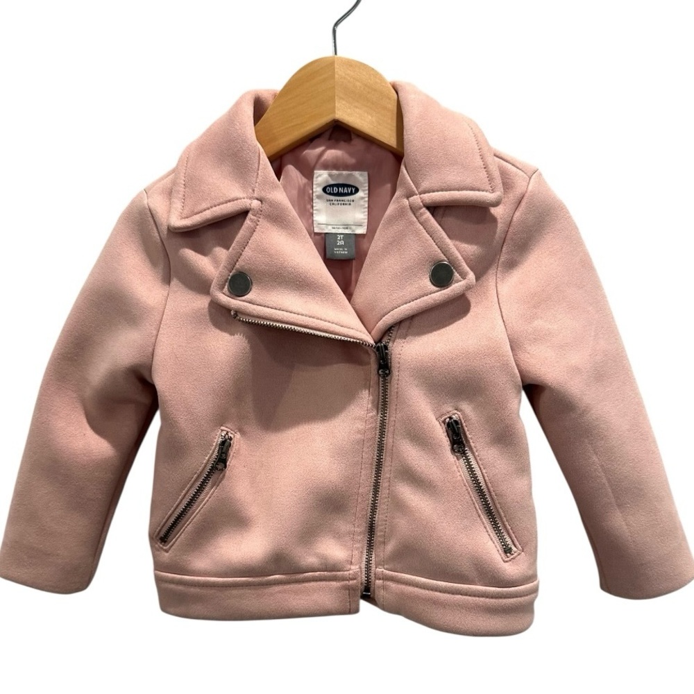 Old Navy Toddler Girls‎ Pink Faux Suede Moto Jacket, 2T